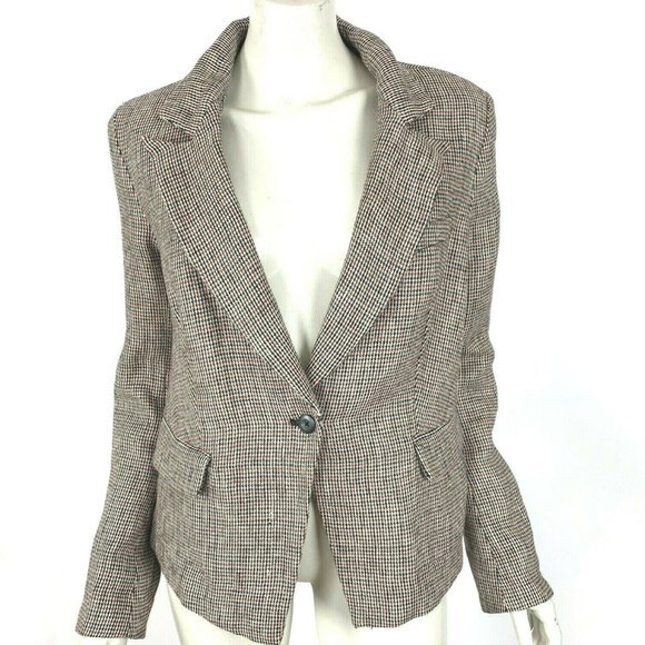 Free People Chess Blazer One Button Long Sleeve S - Picture 1 of 7